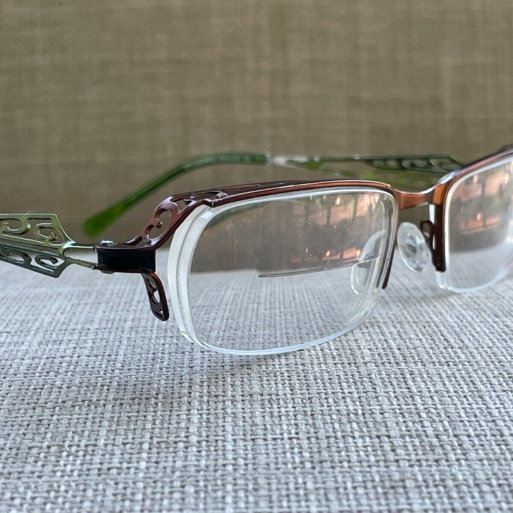 Morel France Women Glasses Frame Brown/Green Tone KOALI Eyeglasses Frame